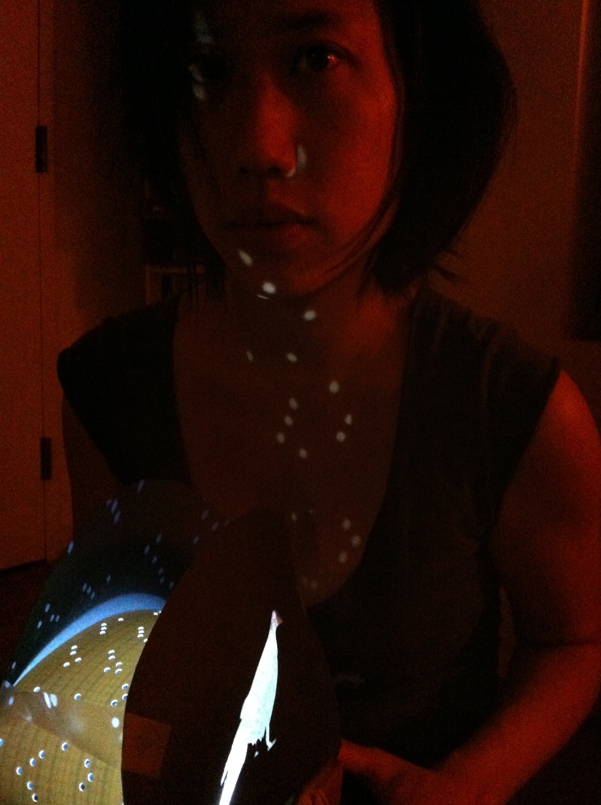 The Celestuarium (music box) that casts stars in the space from the punched music box strip.